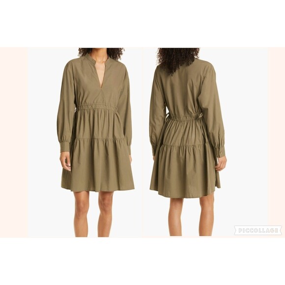 Rails Women's Size Small Ivy Mini Moss Green Tie Waist Tiered Dress - Picture 1 of 9